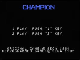 Title screen of Champion Boxing on the MSX.