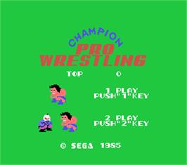 Title screen of Champion Pro Wrestling on the MSX.