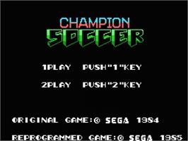 Title screen of Champion Soccer on the MSX.