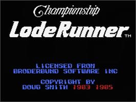 Title screen of Championship Lode Runner on the MSX.