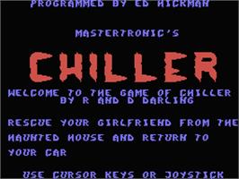 Title screen of Chiller on the MSX.