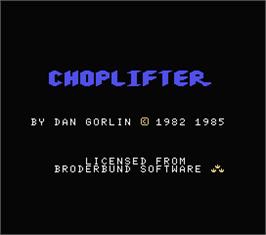 Title screen of Choplifter on the MSX.