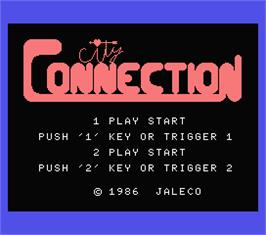 Title screen of City Connection on the MSX.