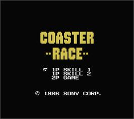 Title screen of Coaster Race on the MSX.