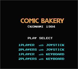 Title screen of Comic Bakery on the MSX.