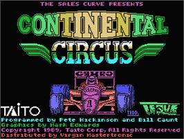 Title screen of Continental Circus on the MSX.