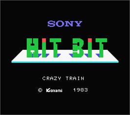 Title screen of Crazy Train on the MSX.