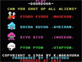 Title screen of DoorDoor on the MSX.