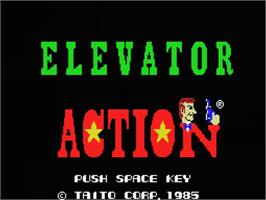 Title screen of Elevator Action on the MSX.