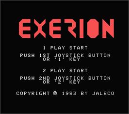 Title screen of Exerion on the MSX.