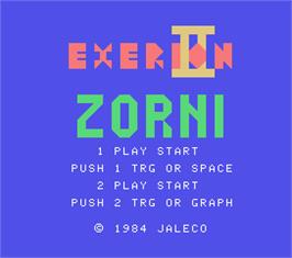 Title screen of Exerion II: Zorni on the MSX.
