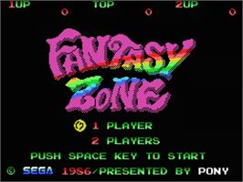 Title screen of Fantasy Zone on the MSX.