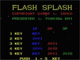 Title screen of Flash Splash on the MSX.