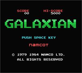 Title screen of Galaxian on the MSX.