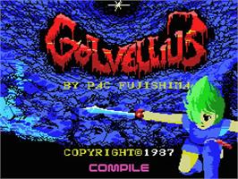 Title screen of Golvellius: Valley of Doom on the MSX.