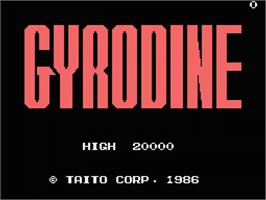 Title screen of Gyrodine on the MSX.