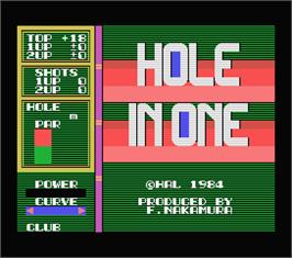 Title screen of Hole in One on the MSX.