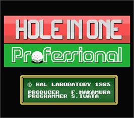 Title screen of Hole in One Professional on the MSX.