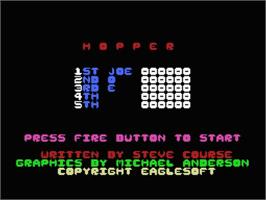 Title screen of Hopper on the MSX.