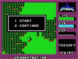 Title screen of Hydlide on the MSX.