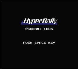 Title screen of Hyper Rally on the MSX.