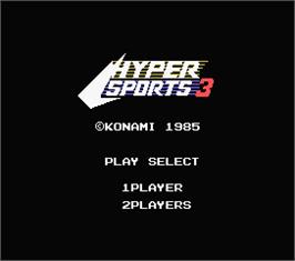 Title screen of Hyper Sports 3 on the MSX.