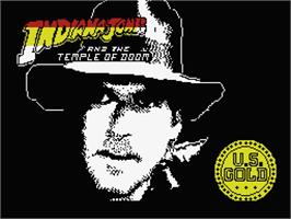 Title screen of Indiana Jones and the Temple of Doom on the MSX.