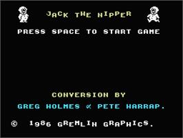 Title screen of Jack the Nipper on the MSX.