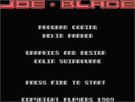 Title screen of Joe Blade on the MSX.