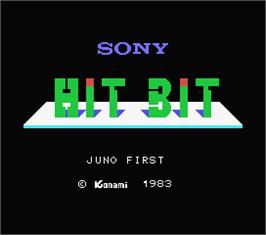 Title screen of Juno First on the MSX.