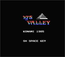 Title screen of King's Valley on the MSX.