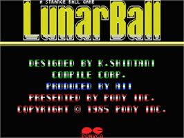 Title screen of Lunar Ball on the MSX.