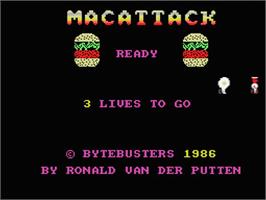 Title screen of MacAttack on the MSX.