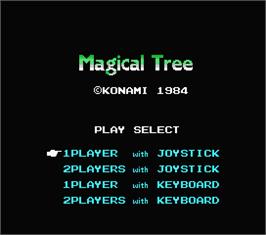 Title screen of Magical Tree on the MSX.