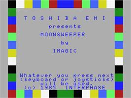 Title screen of Moonsweeper on the MSX.