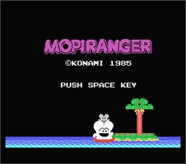 Title screen of Mopiranger on the MSX.
