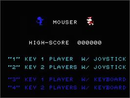Title screen of Mouser on the MSX.