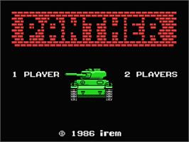 Title screen of Panther on the MSX.