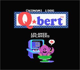 Title screen of Q*bert on the MSX.