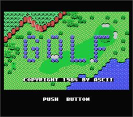 Title screen of Queen's Golf on the MSX.