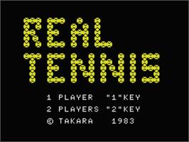 Title screen of Real Tennis on the MSX.