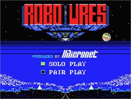 Title screen of Robo Wres 2001 on the MSX.