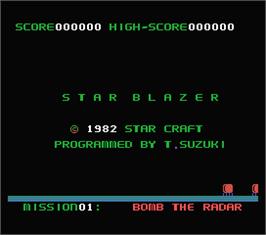 Title screen of Star Blazer on the MSX.