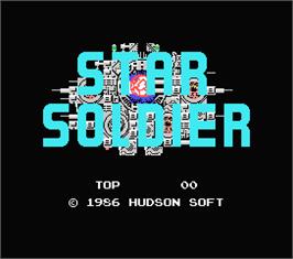 Title screen of Star Soldier on the MSX.