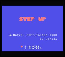 Title screen of Step Up on the MSX.