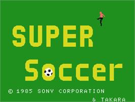 Title screen of Super Soccer on the MSX.