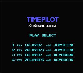 Title screen of Time Pilot on the MSX.