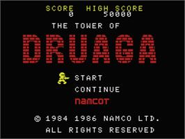 Title screen of Tower of Druaga on the MSX.