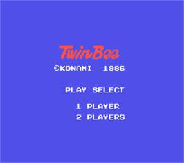 Title screen of TwinBee on the MSX.