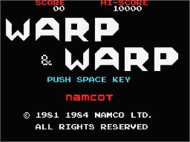 Title screen of Warp & Warp on the MSX.